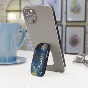 Personalized Name Phone Grip Holder and Stand with a Twilight Sky Design, iPhone Phone Grip, Samsung Phone Grip, Google Pixel Phone Grip