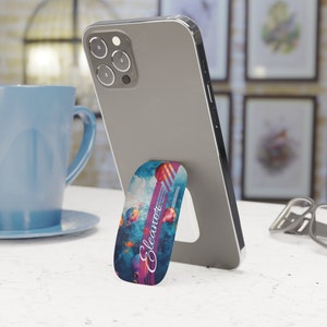 Personalized Name Phone Grip Holder and Stand with a Air Balloons Design, iPhone Phone Grip, Samsung Phone Grip, Google Pixel Phone Grip