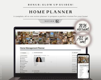 Comprehensive Home Management Planner | Digital Organizer for Finance, Pets, Cleaning, Documents, Shopping, Vehicles & Household Planning