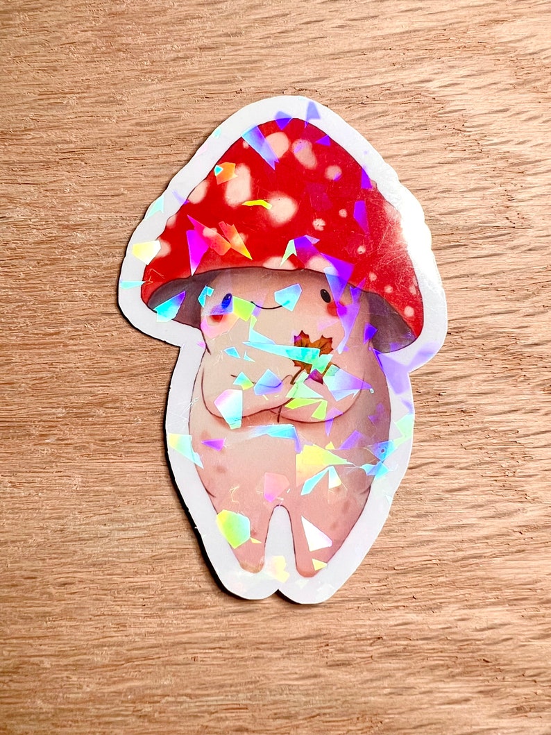 Cute Mushroom Vinyl Sticker, Laminated Sticker, Fungi Lovers image 5