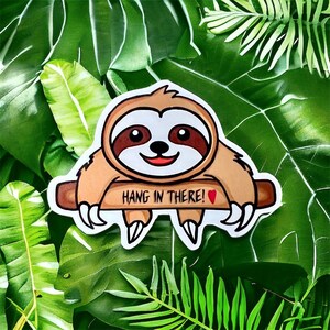 Adorable Sloth Ukulele Matte Vinyl Sticker: Waterproof Decal for Instruments, Laptops & Water Bottles