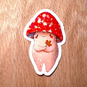 Cute Mushroom Vinyl Sticker, Laminated Sticker, Fungi Lovers image 4