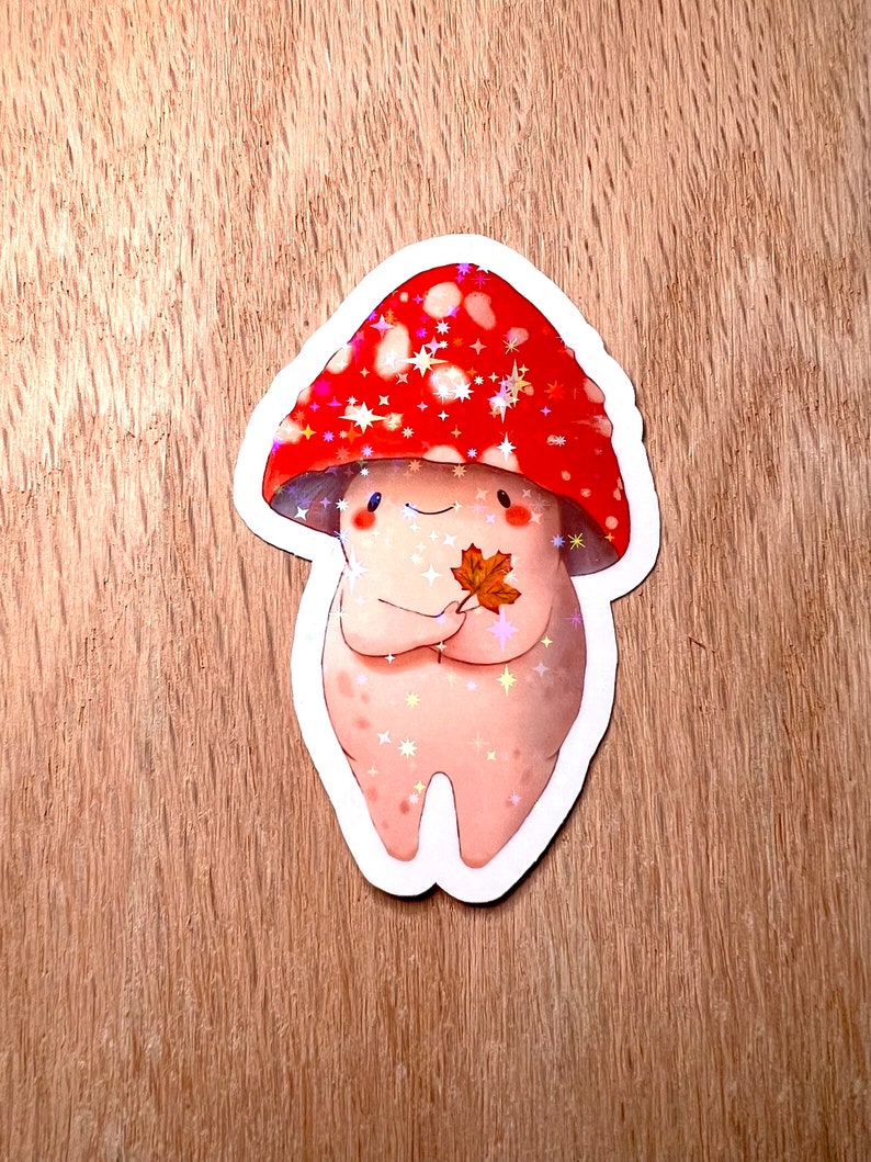 Cute Mushroom Vinyl Sticker, Laminated Sticker, Fungi Lovers image 4