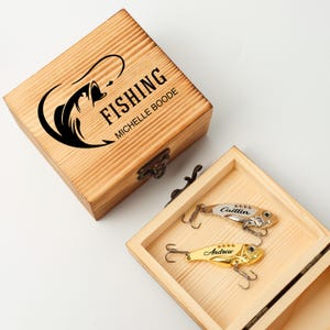 Metall Fisch Haken Köder Set, Fischen Buddy Geschenk, personalisiertes Angeln, Fischköder, Fischköder, Ruhestandsgeschenk, Geschenk für Papa, Fischen Geschenk für Mann