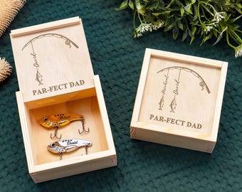 Engraved Name Lure Gift Set with Custom Box, Fishing Gift, Father's Day Gifts, Fishing Retirement Gift, Custom Angler Gift, Gift for Grandpa