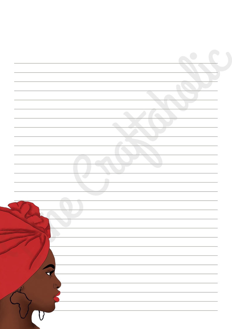 Set of 6 Beautiful African American Women Stationery Set | Etsy