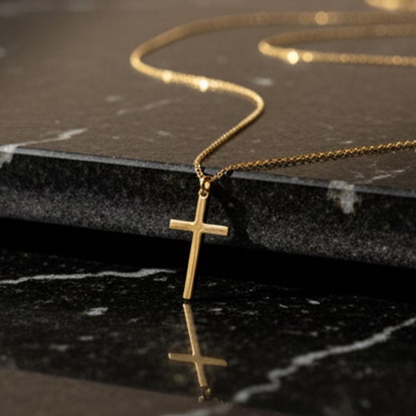 Dainty Cross Necklace,  Gold Cross Pendant, Cross Necklace Women, Christian Cross Jewelry, Confirmation Gift, Christening Gift