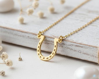 Hoefijzerketting: geluksbedel, sierlijk cadeau paardenliefhebber, minimalistische westerse sieraden