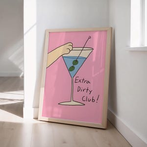 Martini Print - Happy Hour Poster dla miłośników koktajli - Bar Cart Dopamine Decor - Printable Wall Art