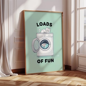 Funny Laundry Quote Poster - Green Minimalistic Laundromat Print - Washing Room Quote - Printable Wall Art and Dopamine Decor