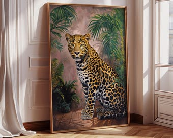 Tiger Poster, Minimalistisches Badezimmer Wandbild, Dopamin Dekor, Tiger Malerei | Adrettes Zimmer Dekor, Tier druckbare Wandkunst