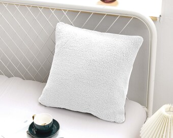 Decorative Pillow Cushion Case Plush Teddy Puffy Sham Peluche Lambswool 17 x 17 inc / 14 x 22 inc