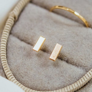SOLID Mini Mirror Stud Earrings, Solid 14K Gold, Smooth Finish, Mini Studs, Stud Set, Second Piercing, mirror finish gold earrings, delicate