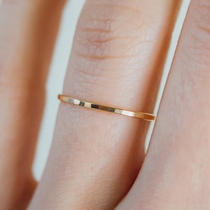 SOLID Medium Thick Stacking Ring | 14K Gold or Rose Gold | bridal, wedding band, engagement ring, solid gold, anniversary band, stackable