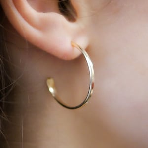 Sunburst Hoops, 14K Gold fill, large gold hoop earrings, hammered hoop earrings, hoop earrings, stud hoops, simple, basic hoop, heavy, thick