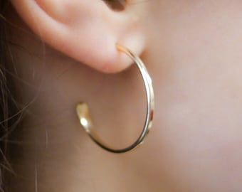 Sunburst Hoops, 14K Gold fill, large gold hoop earrings, hammered hoop earrings, hoop earrings, stud hoops, simple, basic hoop, heavy, thick