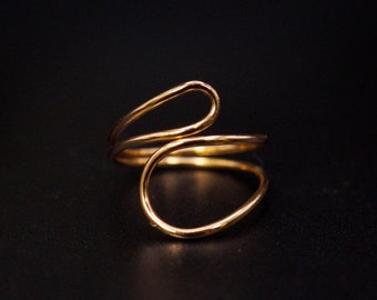 Asymmetrical Cuff Ring | 14K Gold Fill, Rose Gold, Sterling Silver | open reversible adjustable organic ring thumb midi