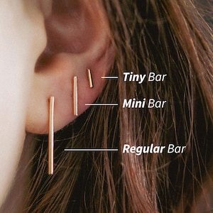 Bar Studs | 14k Gold Filled, Rose or Silver | Regular, Mini, Tiny | 5mm, 10mm, 20mm | drop earrings, minimalist, everyday, linear, subtle