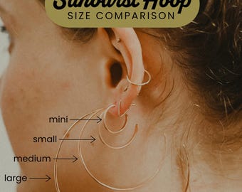 Sunburst Hoops, 14K Gold fill, large gold hoop earrings, hammered hoop earrings, hoop earrings, stud hoops, simple, basic hoop, heavy, thick