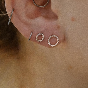 Twist Open Circle Stud Earrings | Sterling Silver | Regular or Mini | Simple, modern, organic, sparkle, minimal, stackable, geometric, gift