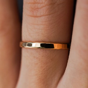 Extra Thick Stacking Ring | 14k Gold Filled | Smooth, Hammered | Simple stackable subtle replacement wedding band engagement minimalist, 2mm