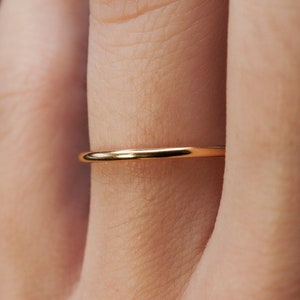 Thick Stacking Ring | 14K Gold Filled | Smooth, Hammered | 1.5mm Durable substantial minimal simple stackable band wedding custom sizing