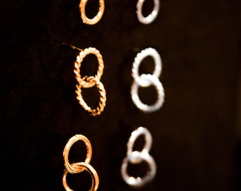 Twisted Link Stud earrings in 14K Gold fill or silver, chain link, simple earrings, gold earrings, minimalist earrings, circle studs, dangle