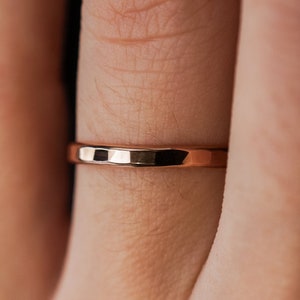 Extra Thick Rose Gold-fill Stack Ring, One Single Rose Gold-fill ring, stackable, thick, hammered rose gold fill band, new smooth finish Single - Hammered