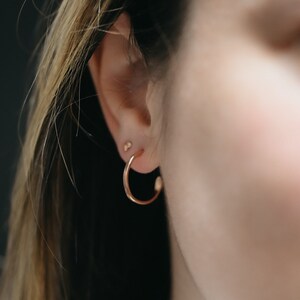 Sunburst Hoops, 14K Rose Gold fill, rose gold hoop earrings, hammered hoop earrings, hoop earrings, simple hoop, minimal hoops