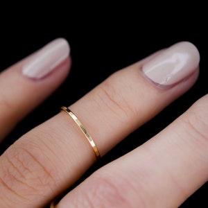 Midi Stacking Ring in Gold Fill, Ultra Thin, Medium Thick, smooth, hammered, knuckle ring, basic, stackable rings, pinkie, tiny, thin