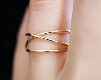14K Gold Fill Wraparound Ring, gold fill wrap ring, wrapped gold ring, gold stack ring, gold wrap around ring, gold infinity ring