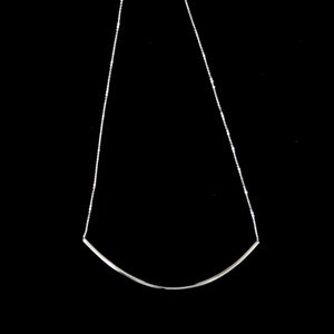 Silver Arc Necklace, silver tube necklace, sterling silver necklace, collar necklace, silver tube necklace, u bend necklace
