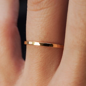 Thick Stacking Ring | 14K Gold Filled | Smooth, Hammered | 1.5mm Durable substantial minimal simple stackable band wedding custom sizing
