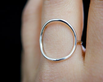 Silver Circle Ring, sterling silver open circle ring, infinity ring, delicate thin silver ring, 925 ring, promise ring, o ring, open ring