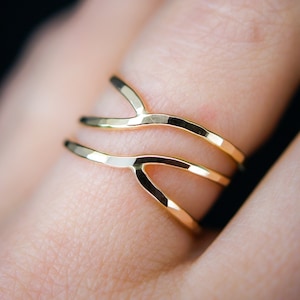 Small Curved Wraparound Ring in Gold-Fill, wrapped organic ring, woven ring, infinity, intertwined, delicate, texture, spring jewelry