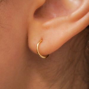 Huggie Hoop | 14K Gold Fill, Rose, Silver | 7.5mm, 10mm | Allergy Friendly Earring, Unsoldered, Cartilage, Body Jewelry, Seamless, in stock