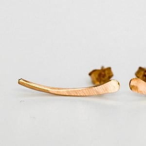 Ear Climber in 14k Gold-Fill, single or pair, gold ear crawler, cartilage piercing, post earrings, yellow gold, studs, minimalist jewelry