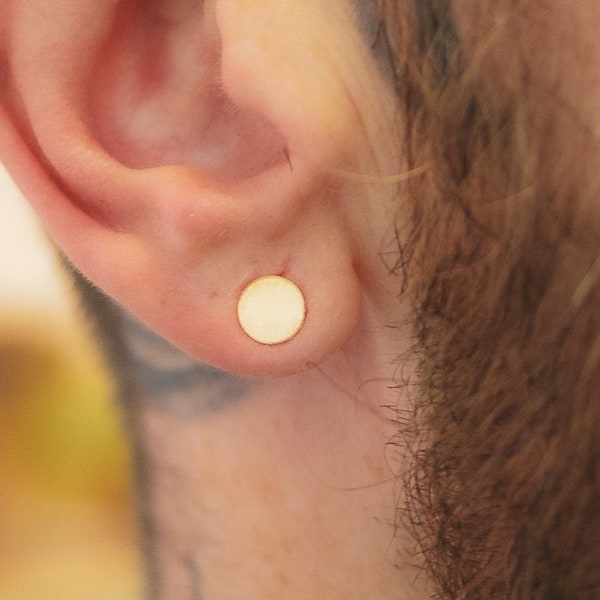 Circle Stud Earrings Etsy