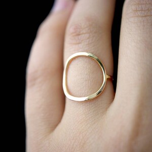 Circle Ring in 14K Gold Fill, gold circle ring, skinny or thick gold circle ring, 14k gold fill circle ring, hammered gold infinity ring image 3