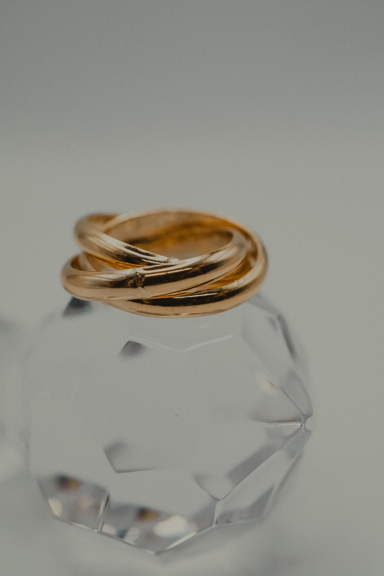 Chunky Interlocking Ring | Gold, Rose, Silver or Mixed | Set of 3 Bands ...