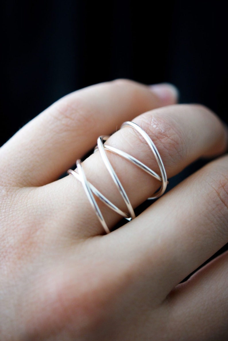 sterling silver wrap ring silver wrap around ring infinity Extra Large Sterling Silver Wraparound ring wrapped silver ring silver ring