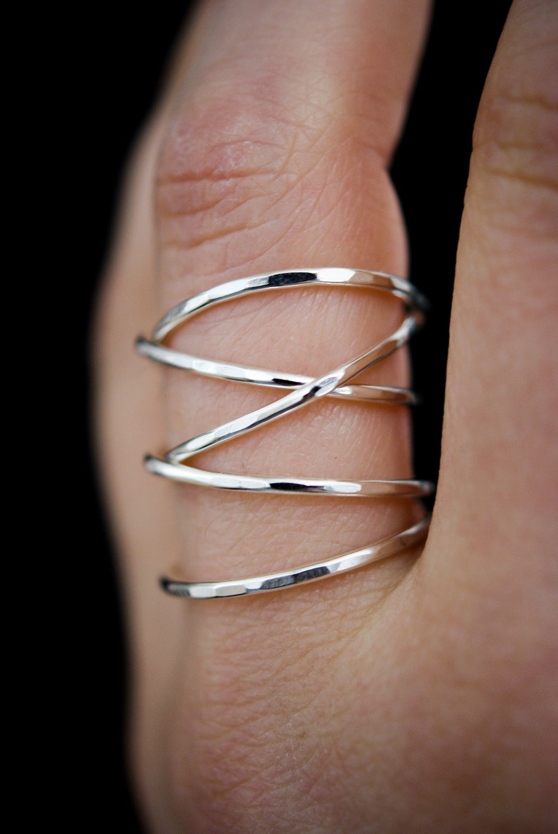 sterling silver wrap ring silver wrap around ring infinity Extra Large Sterling Silver Wraparound ring wrapped silver ring silver ring