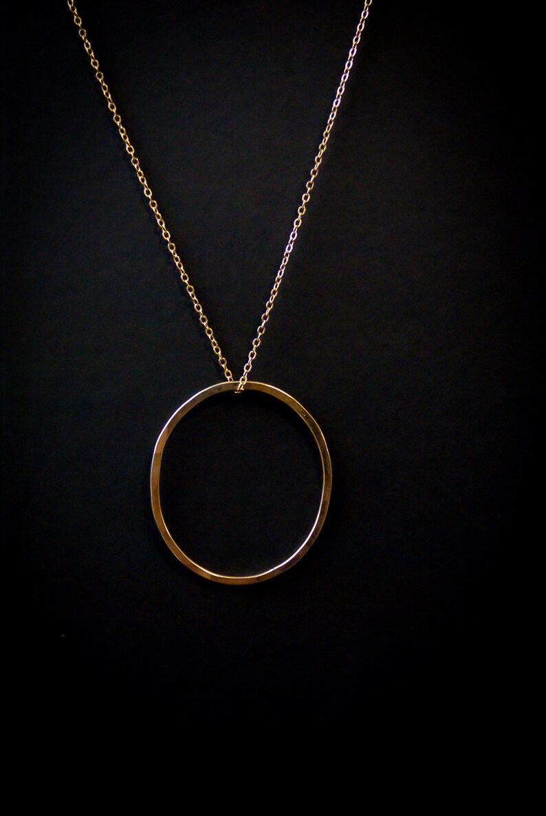 Irregular Gold Circle necklace circle necklace large circle | Etsy