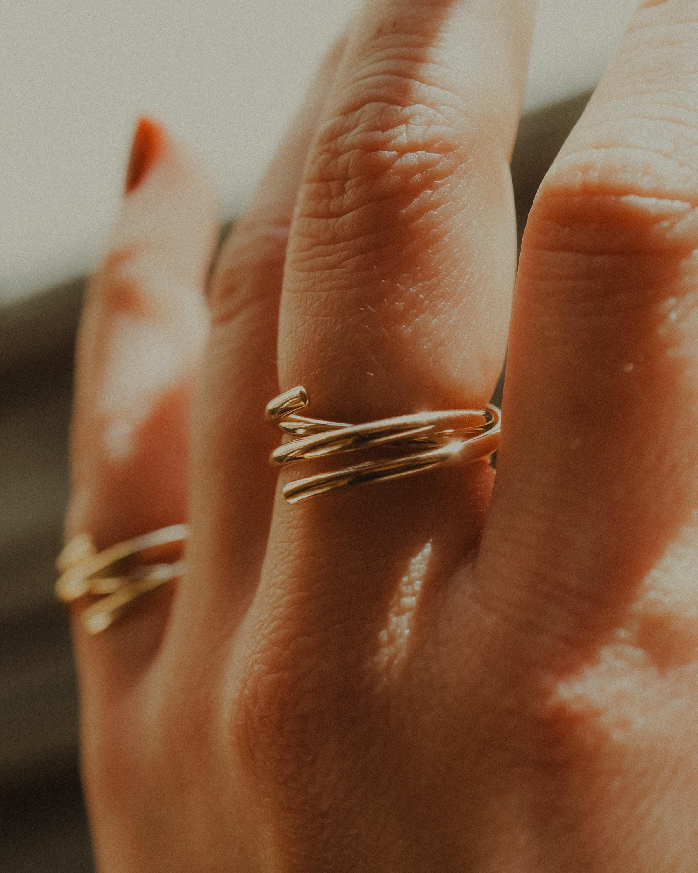 Open Spiral Ring | Gold Filled, Sterling Silver or Rose | wrapped criss cross, woven, infinity, intertwined, overlapping, thumb, unisex