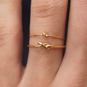 Medium Thick Closed Knot Ring in 14kt gold filled, delicate gold ring, gold stacking ring, gold knot ring, tiny closed knot ring, bridesmaid image 3