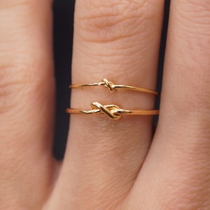 Closed Knot Ring, 14K Gold Fill, delicate thin, durable thick style, minimal bridesmaid gift idea, love knot, stacking ring, stackable ring