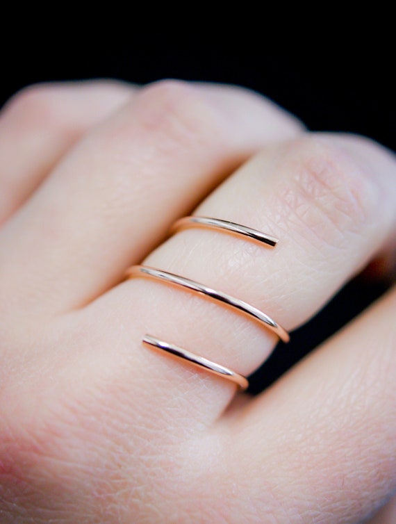 Buy Helix Spiral Ring 14k Rose Gold Fill Spiral Ring Wrapped