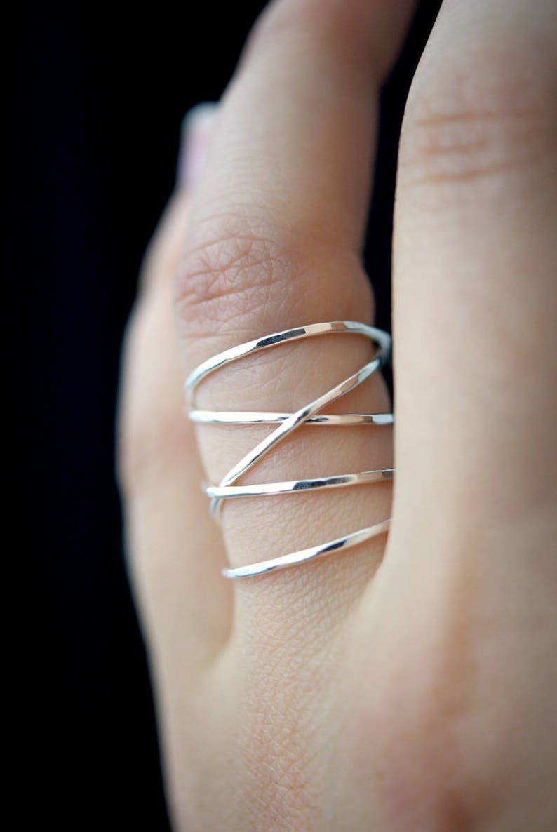 sterling silver wrap ring silver wrap around ring infinity Extra Large Sterling Silver Wraparound ring wrapped silver ring silver ring