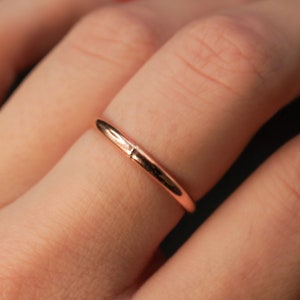 Extra Thick Rose Gold-fill Stack Ring, One Single Rose Gold-fill ring, stackable, thick, hammered rose gold fill band, new smooth finish image 9