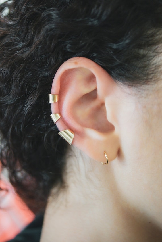 14k rose 2024 gold ear cuff